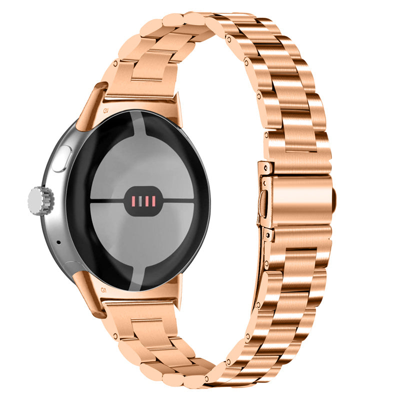 For Google Pixel Watch 2 Pixel Watch Stylish 3 Beads Stainless Steel Smart Watch Band Business Casual Replacement Wrist Strap For Google Pixel Watch 2 Pixel Watch Stylish 3 Beads Stainless Steel Smart Watch Band Business Casual Replacement Wrist Strap